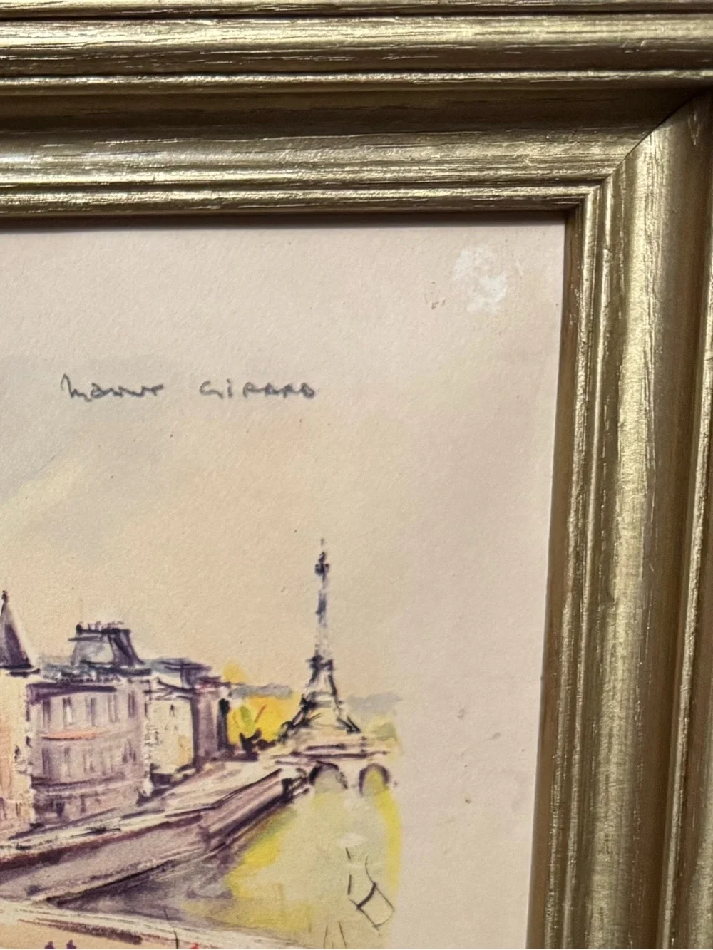 Gold Framed Watercolor Cityscape Paris Maris Girard Print Wall Art - Picture 2 of 6